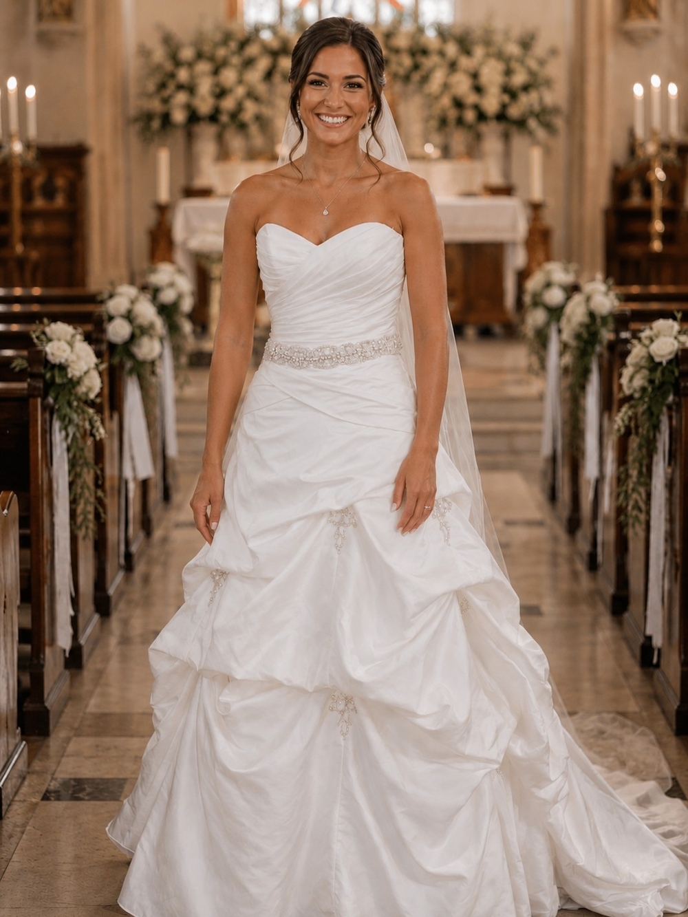 Christina Wu 5506 Ivory Strapless Bridal Gown with Crystal Embellished Waistband